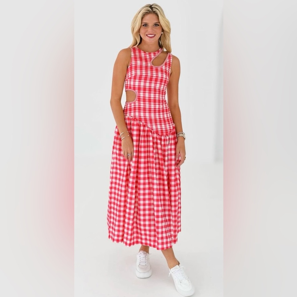 Fancy D Red Gingham Dress